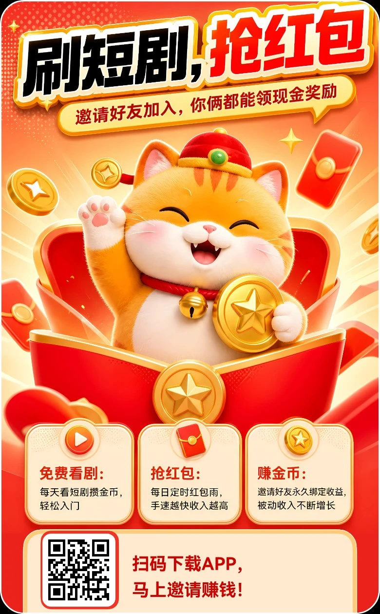 招财喵，零撸广赚，放水中，新品上线，保底收益封面图