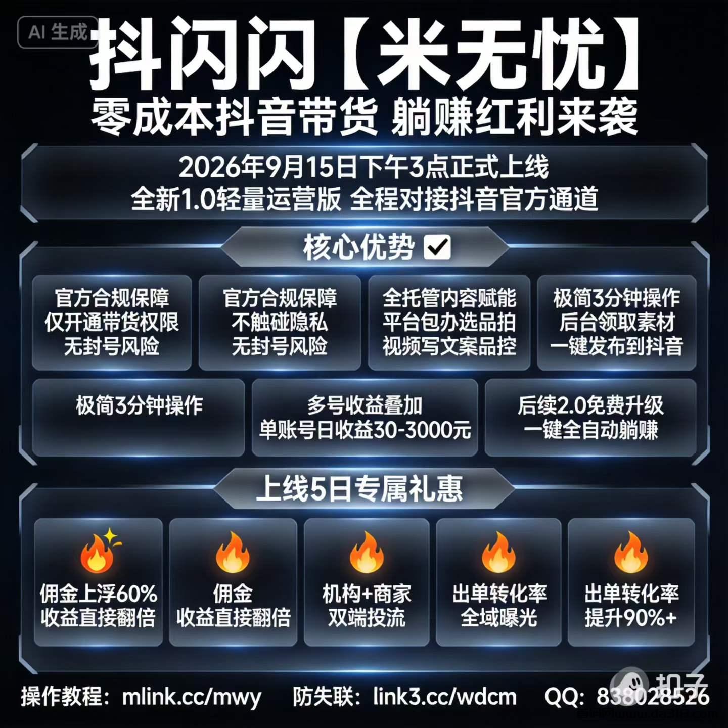 抖闪闪图文带货挂机，绿色正规零撸，零成本抖音带货躺赚红利来袭！封面图